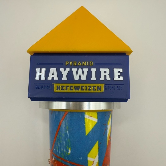 Pyramid Haywire Hefeweizen Beer Tap Handle – 12” Rare Cone Style Draft Pull - Picture 7 of 12